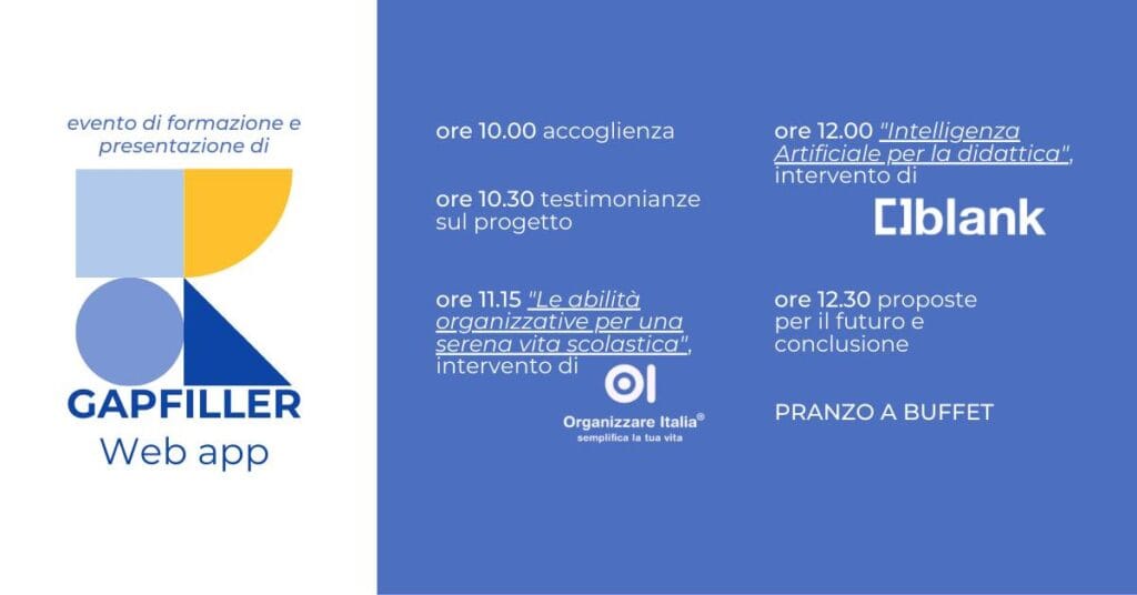 Evento di presentazione Gap Filler: un'app di ausilio allo studio a casa