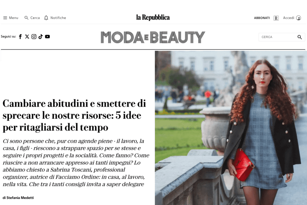 Sabrina Toscani su La Repubblica: la gestione delle risorse che cambia la nostra giornata